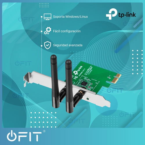 Imagen 3 de 10 de Placa De Red Wifi Tp Link Pci-express 300mbps 2 Antenas