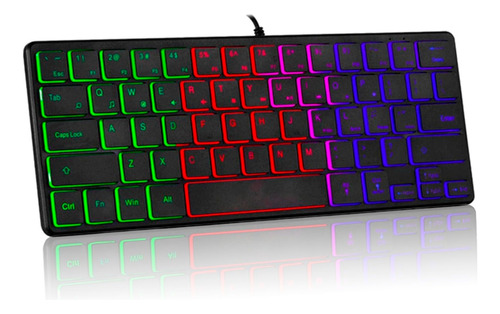 Teclado Rgb Mini 64 Teclas Ergonomico Español Ultra Delgado