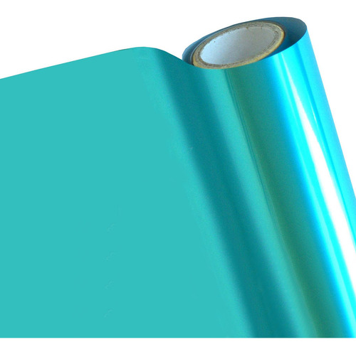 Papel Foil Luminos 12 Color Azul Laguna Liso