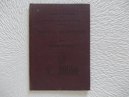 6716-cedula(carnet) Aptitud Bombero Policia De Capital1922