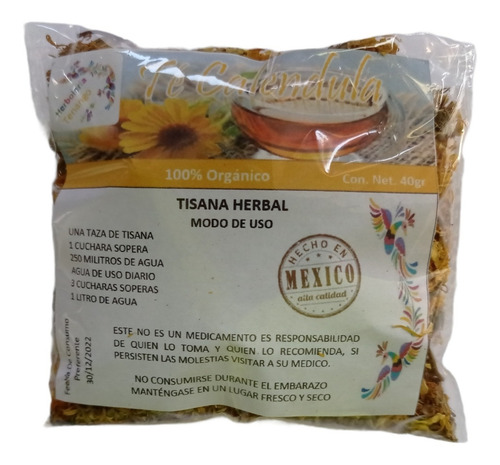 Té Caléndula Flor 40gr Producto Tenango 100% Natural