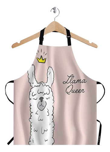 Llama Queen Delantales Alpaca Con Corona Divertido Anim...