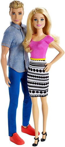 Set Muñeca Barbie Rubia Y Ken Rubio Dlh76