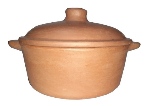 Olla Paellera Recta Chica De Barro Cocido