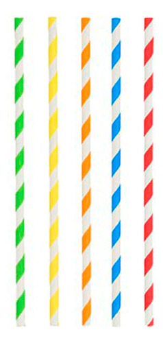 Paquete De 50 Popotes De Cartón De Colores 