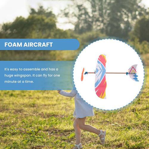 Kit De Maqueta De Avión De Espuma Con Banda Elástica Para Br