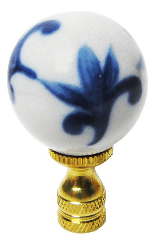 Remate Bola Azul Porcelana Blanca