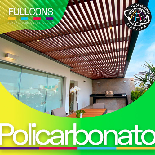 Imagen 7 de 10 de Láminas De Policarbonato Alveolar Uv Techos, Pérgolas