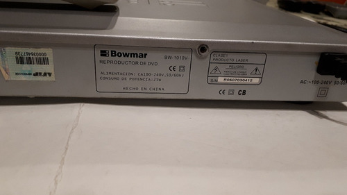 Reproductor Dvd Bowmar Modelo Bw-1010v