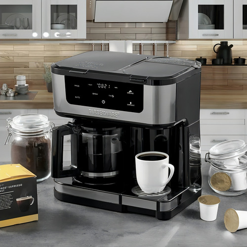 Farberware Cafetera De Dos Tipos Clasica Y Capsulas Color Negro Y Plateado