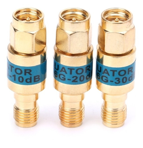 3pcs 30db 2w 0-6ghz Atenuador Dorado Sma-jk Atenuador Coaxia