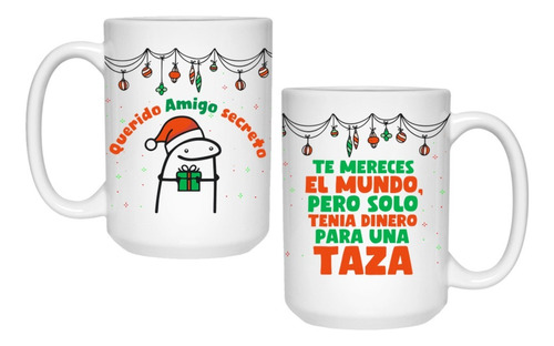 Taza Regalo Amigo Secreto Flork Navideño 450ml Oficina  