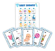 Comprar Lotería Baby Shower Niño 100 Tablas Imprimibles + 10 Juegos