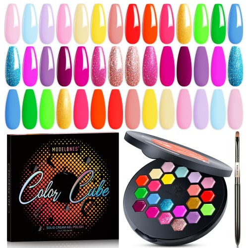 Modelones Juego De Esmaltes De Uñas De Gel, 21 Colores De Ve