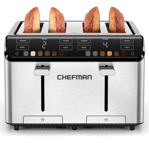 Chefman Smart Touchtm Tostador Digital De 4 Rebanadas Acero Color Gris