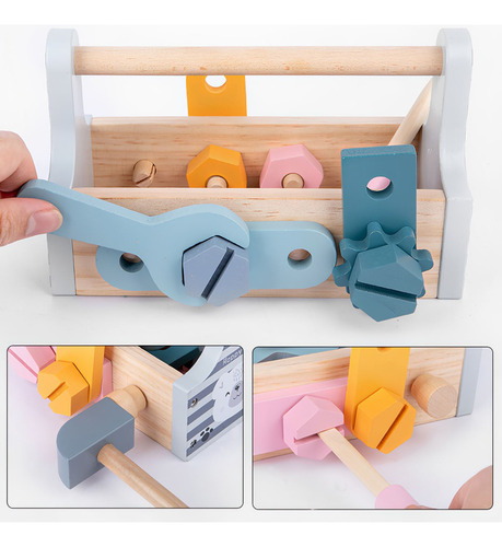 Caja De Herramientas De Madera Juguete Didáctico Para Niños