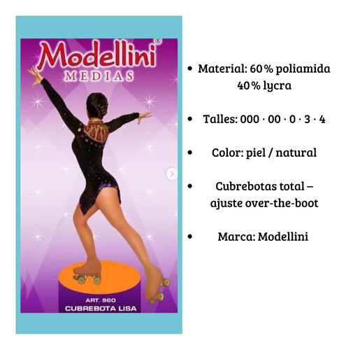 Cancan Panty Con Cubrebota Para Patin Artistico Natural Natural Talle 000