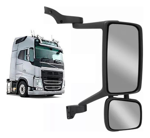 Espelho Retrovisor Volv Fh / Fm 2010 A 2014 Com Auxiliar