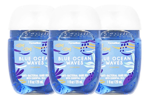 Imagen 1 de 1 de Gel Antibacterial Bath & Body Works Blue Ocean Waves Kit 3pz