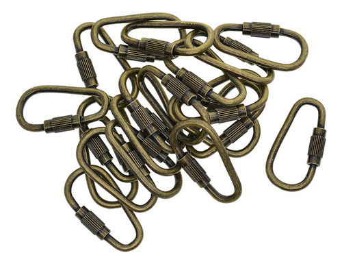 20pcs Alambre De Material Acero Mosquetón D Gancho Llavero