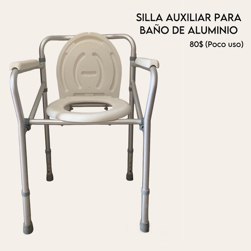 Silla Auxiliar Para Baño De Aluminio (poco Uso)