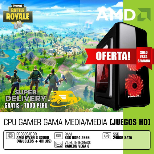 Cpu Gamer Fortnite Ryzen 3 2200g 8gb Video Vega8 2gb