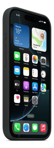 Funda Silicona Iphone 14 Pro Apple + Protector De Pantalla Negro Lisa