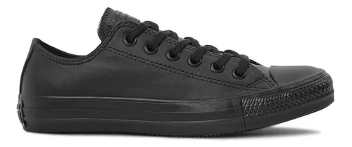 Converse All Star Baixo Black Couro