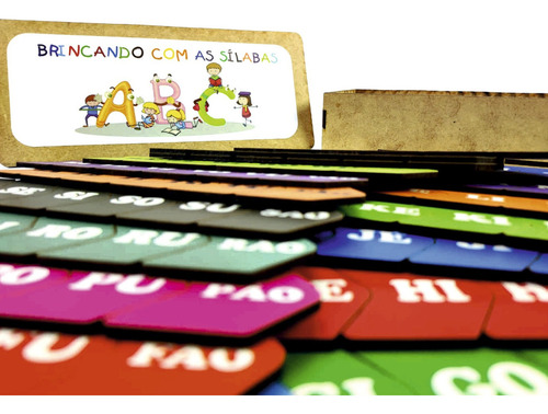 Alfabeto Silábico Simples - Sílabas Colorido 140 Pçs