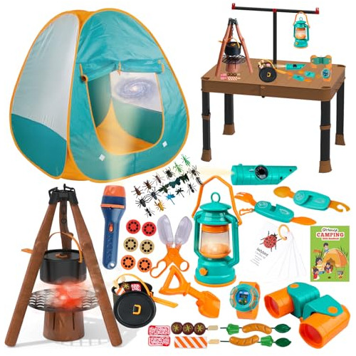 Set De Campamento Niños De 50 Piezas Tienda/mesa Y Lin...