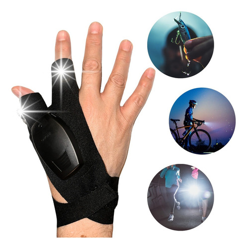 1par Guantes Con Luz Led Recargable Seguridad Nocturna