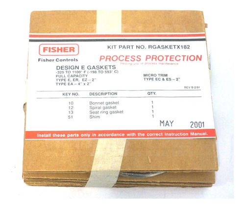 Fisher Rgasketx182  kit Para Junta
