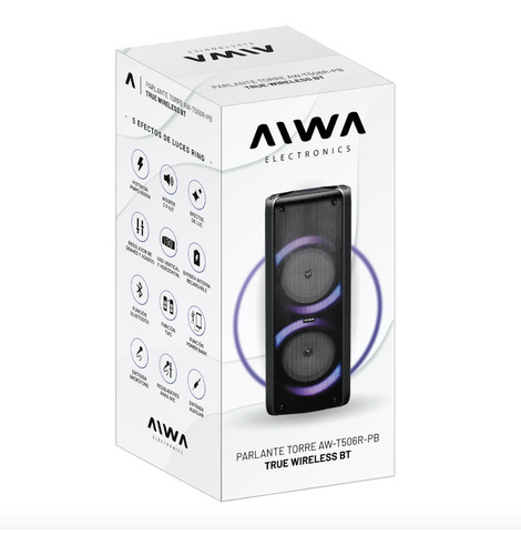 Imagen 4 de 9 de Parlante Aiwa Portatil Bluetooth Aw-t506r-pb - Pmpo 6500w