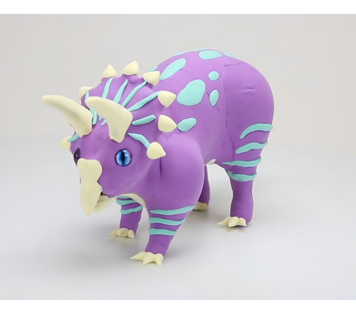 Dinosaurio Triceratops Para Armar Y Decorar Con Plastilina Color Multicolor