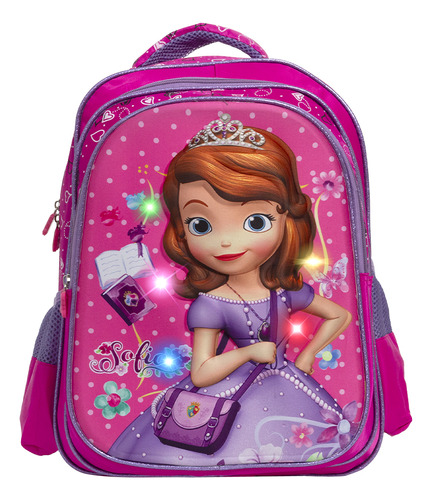 Mochila Infantil De Costas Princesinha Sofia Led Toys 2u