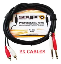 Comprar Cable De 3 Mts Dos Rca Macho A Dos Plus 1\u002F4 Macho