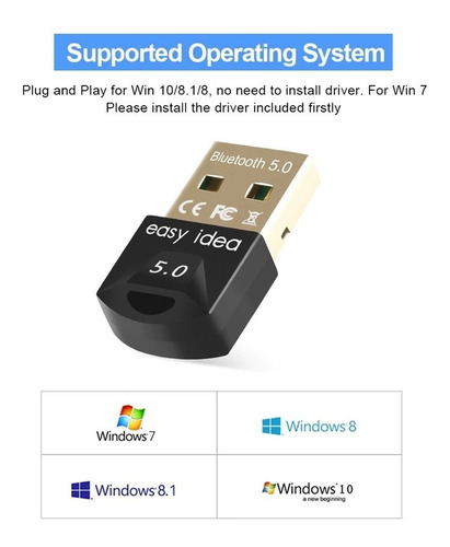 Adaptador Usb Bluetooth 5.0 Pc Notebook Windows 10 Easy Idea 