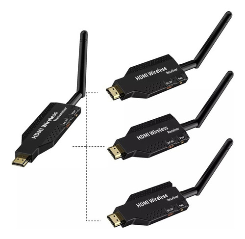 Transmisor Hdmi Inalambrico Con 3 Receptores - Wireless Hd