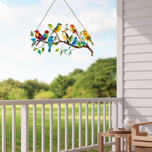 Adornos De Acrílico Para Ventana De Pájaros De Adorno De Páj
