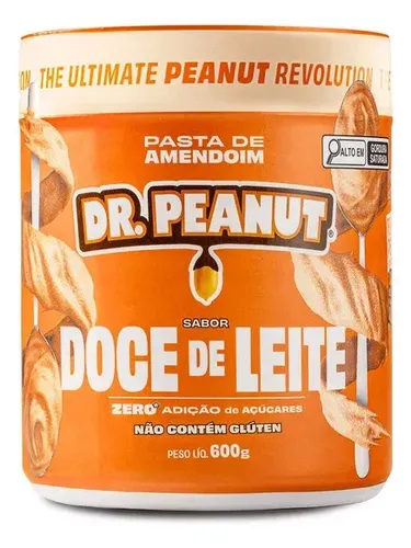 Pasta de Amendoim Dr. Peanut com Whey Sabor Doce de Leite 600g