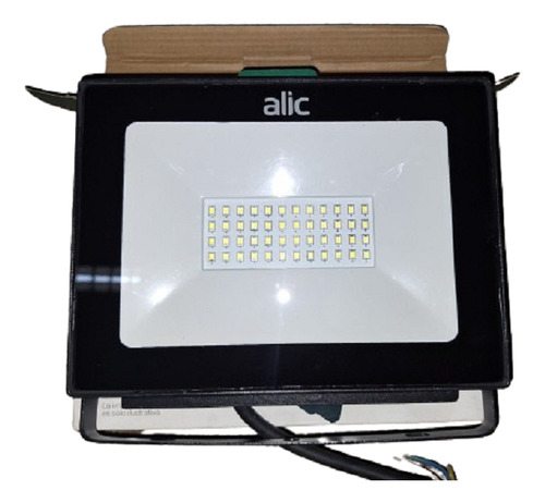 Reflector LED Alic Slim PRO2607 50W con luz blanco frío y carcasa negro 220V