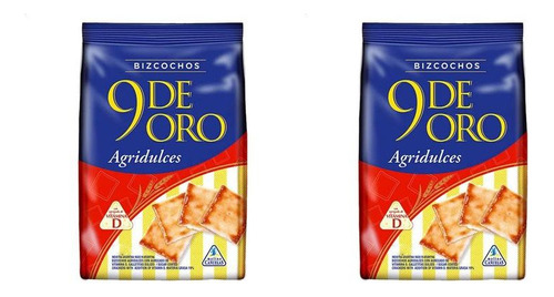 Pack X2 Paquete De Bizcochos Agridulces 9 De Oro 200gr