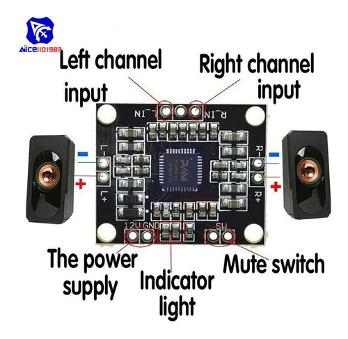 Kit 12 Peças Mini Amplificador Estéreo 2x 15w Pam8610 Barato