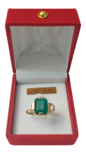 Anillo Solitario Oro 18 K Agua Marina Garantía Promoción