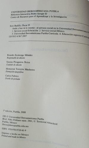 Libro Anda Y Haz Tu Lo Mismo Servicio Social Ibero (Usado)