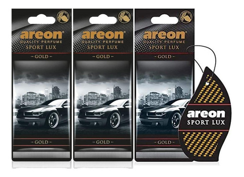 Kit 3 Perfumes Pra Carro Cheirinho Areon Sport Lux Gold