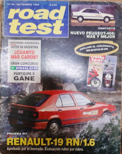 Revista Road Test Nº35 Septiembre 93 Renault 19 Peugeot 405