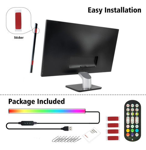 Illumiforce Barra De Luz Rgb Para Debajo Del Monitor, Barra
