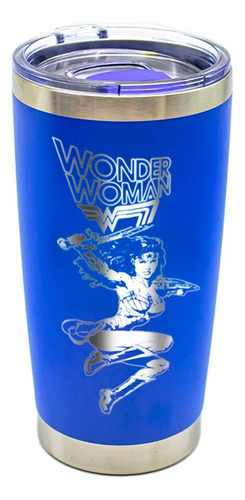 Termo Yite Azul 500 Ml Diseño Superheroína Mujer Maravilla