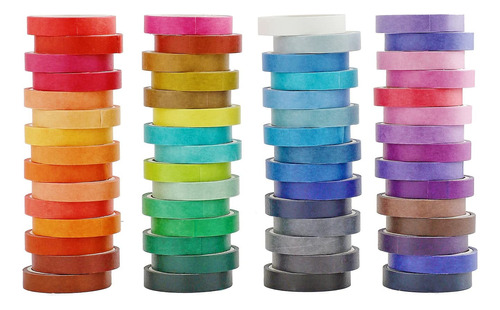 Washi Tape Rainbow Set 60 Rollos De Ancho De Colores Ci...